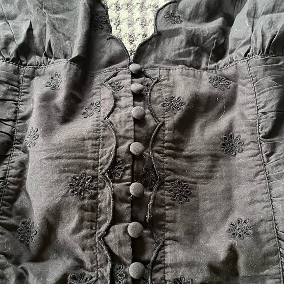 NWT Free People Nolan Embroidered Crop Tank In Black - Picture 5 of 10